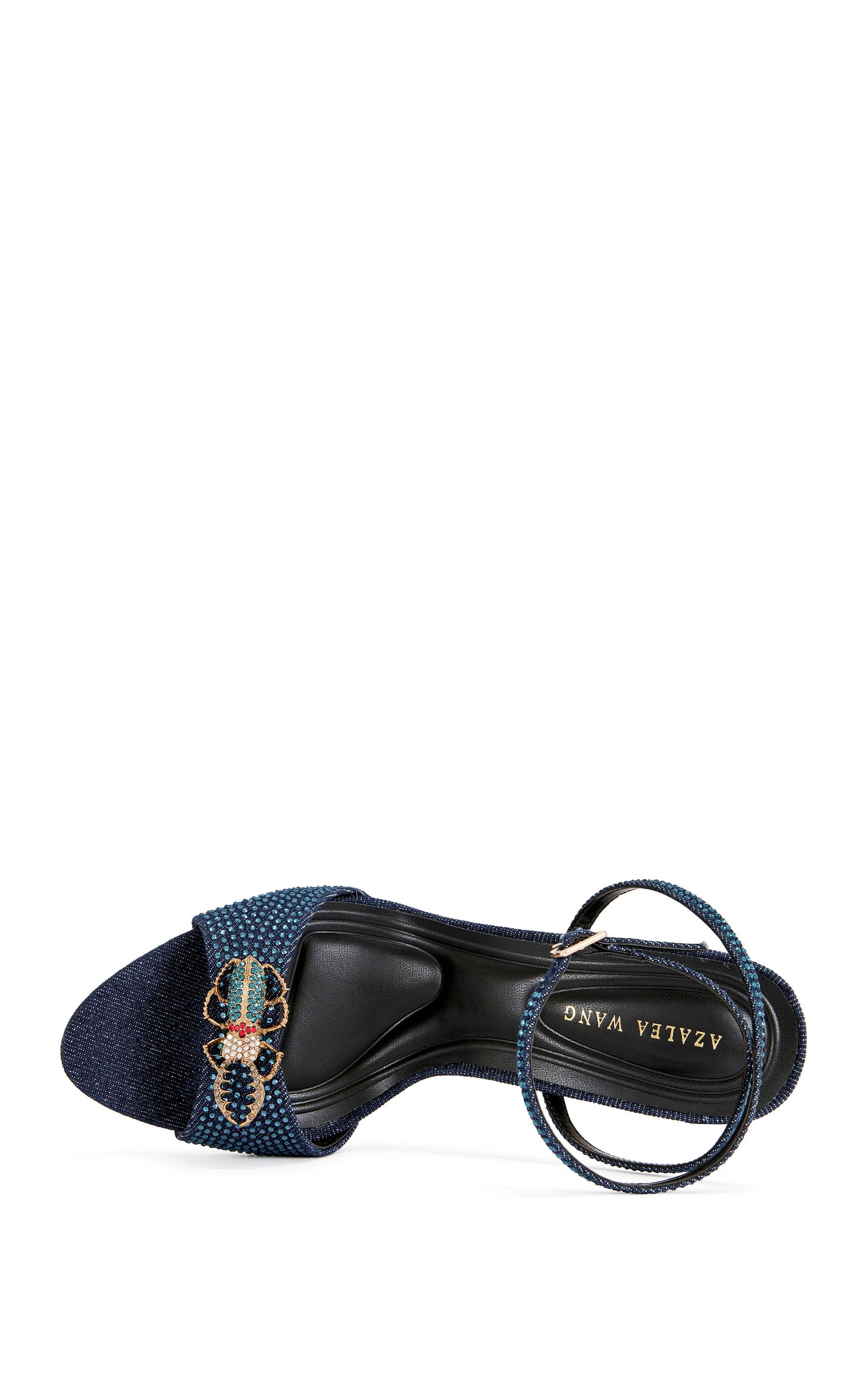 AZALEA WANG Treetok Stiletto Sandal, Alternate, color, Denim