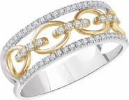 Ivy & Pearl Co. 1/4 CT Natural Diamond Link Ring in 14K Gold