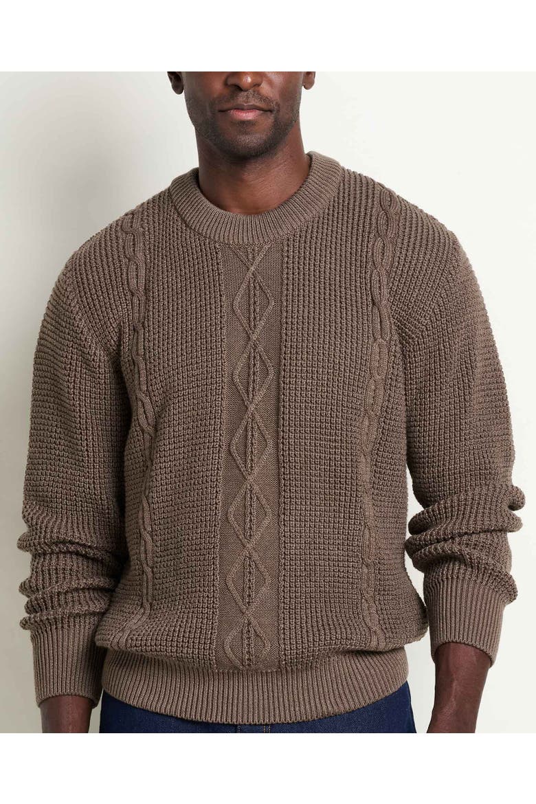 Butte Crew Patterned Sweater, Alternate, color, Teak