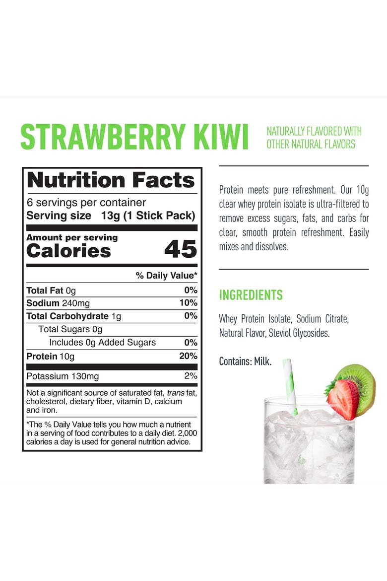 Protein Water Stickpacks Strawberry Kiwi, 6 Count, Alternate, color, None