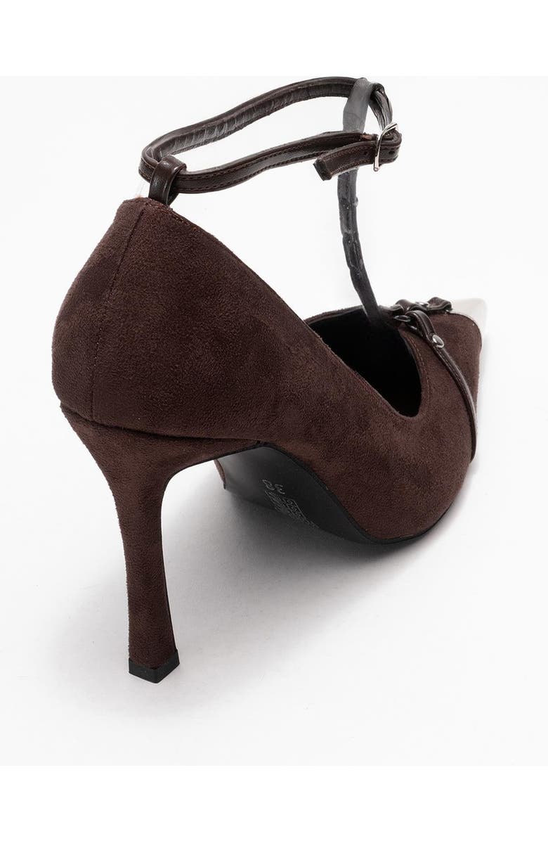 Prologue Shoes Juliana Pointed Toe Pump, Alternate, color, Brown Suede