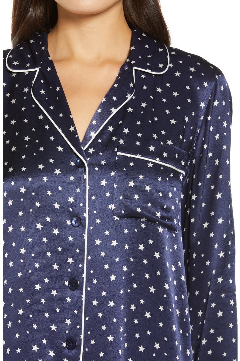 Satin Pajama Set, Alternate, color, MIDNIGHT STARS