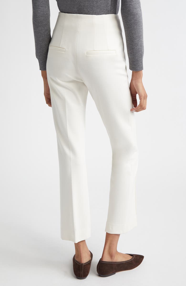 Veronica Beard Kean Pintuck Pleat Crop Pants, Alternate, color, Dove