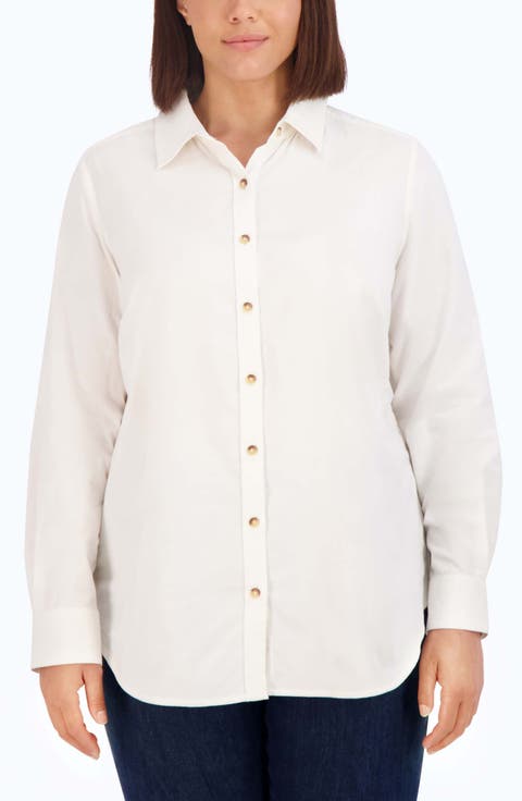 Haven Cotton Corduroy Button-Up Shirt (Plus)