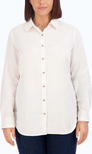 Foxcroft Haven Cotton Corduroy Button-Up Shirt
