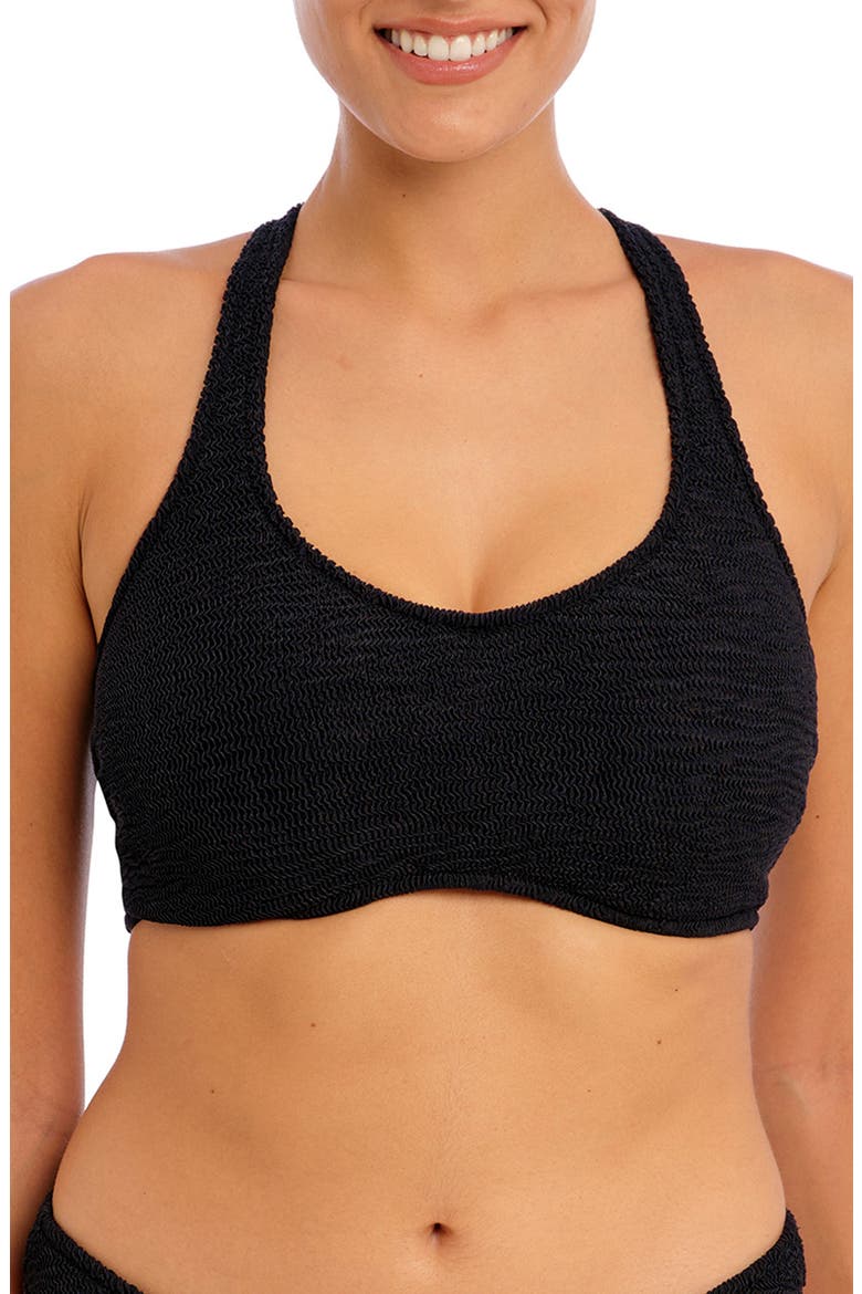 Ibiza Waves Underwire Bralette Bikini Top, Main, color, BLACK
