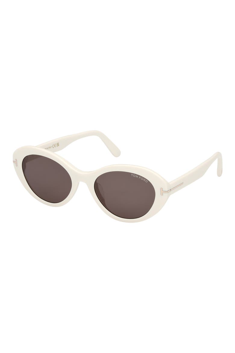 53mm Oval Sunglasses, Alternate, color, IVORY / SMOKE