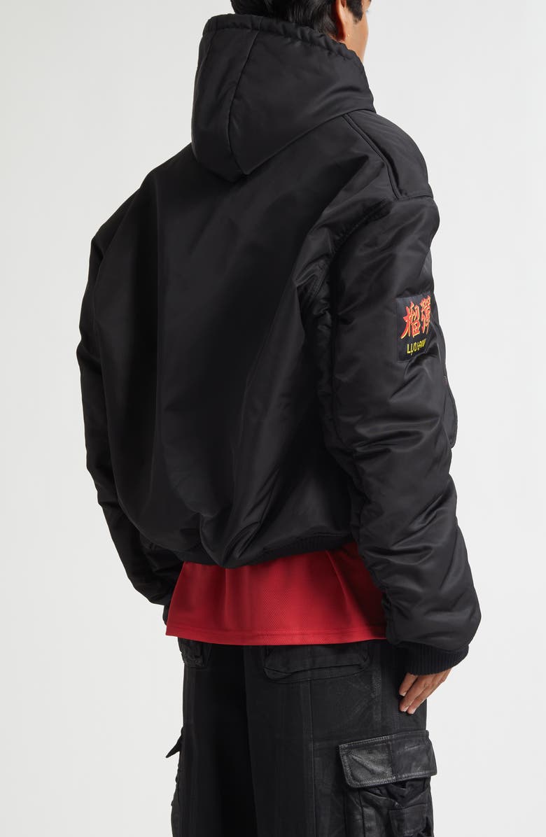 LU'U DAN Patch Bomber Jacket, Alternate, color, Black