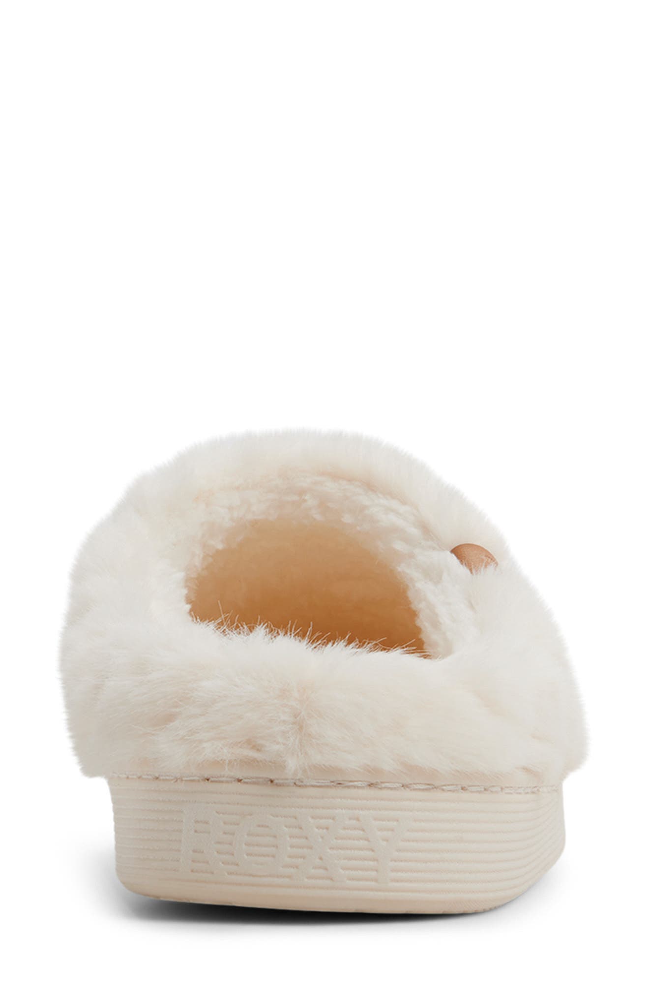 Roxy Bae Faux Fur Slipper, Alternate, color, Cream