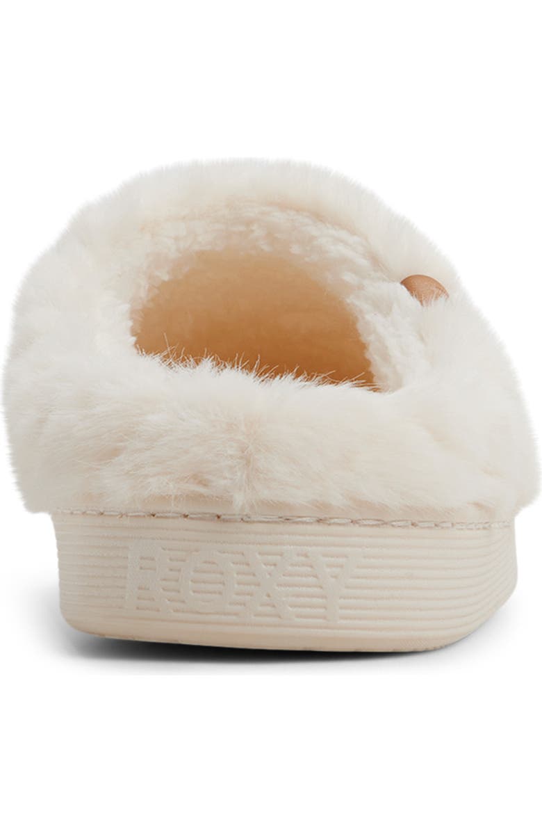 Roxy Bae Faux Fur Slipper, Alternate, color, Cream