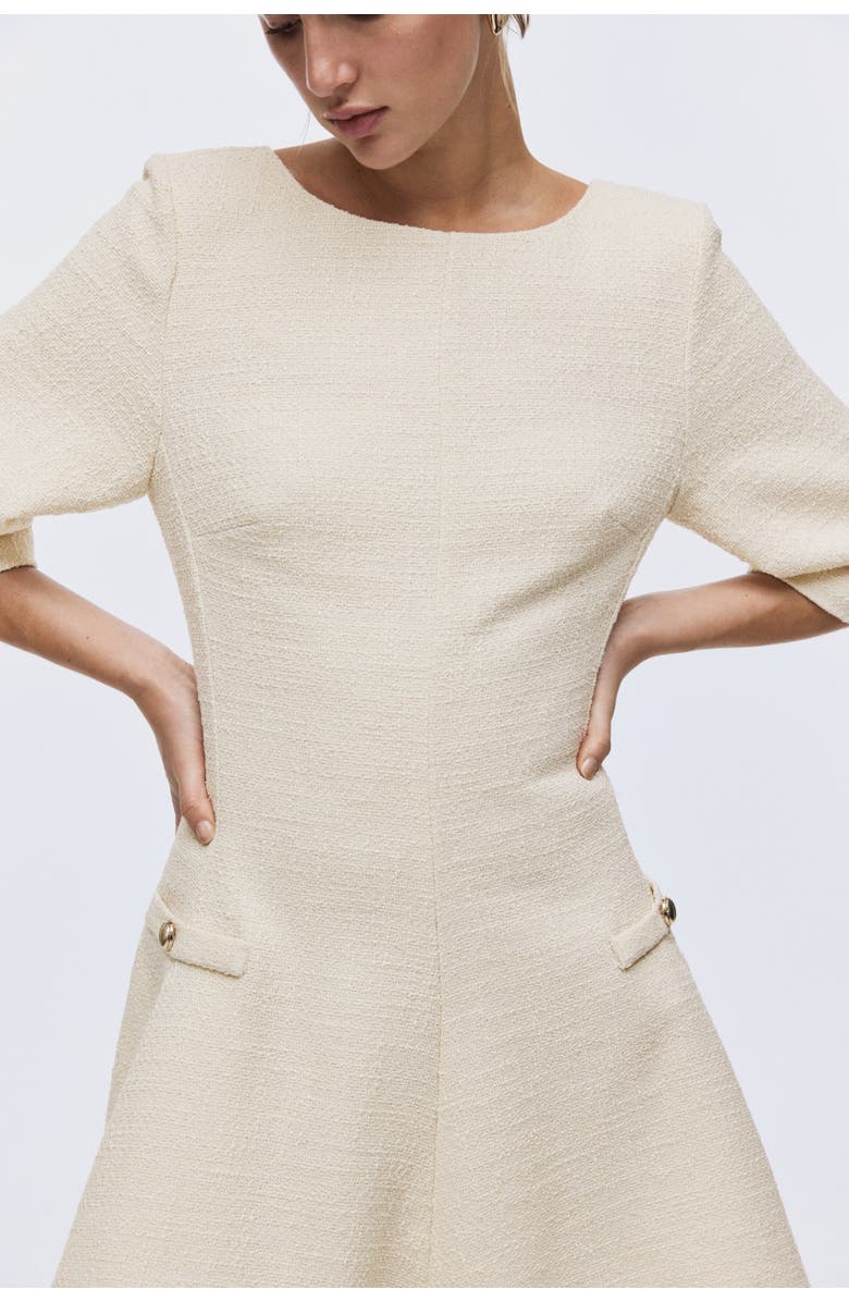 H&M Bouclé Dress, Alternate, color, Light Beige