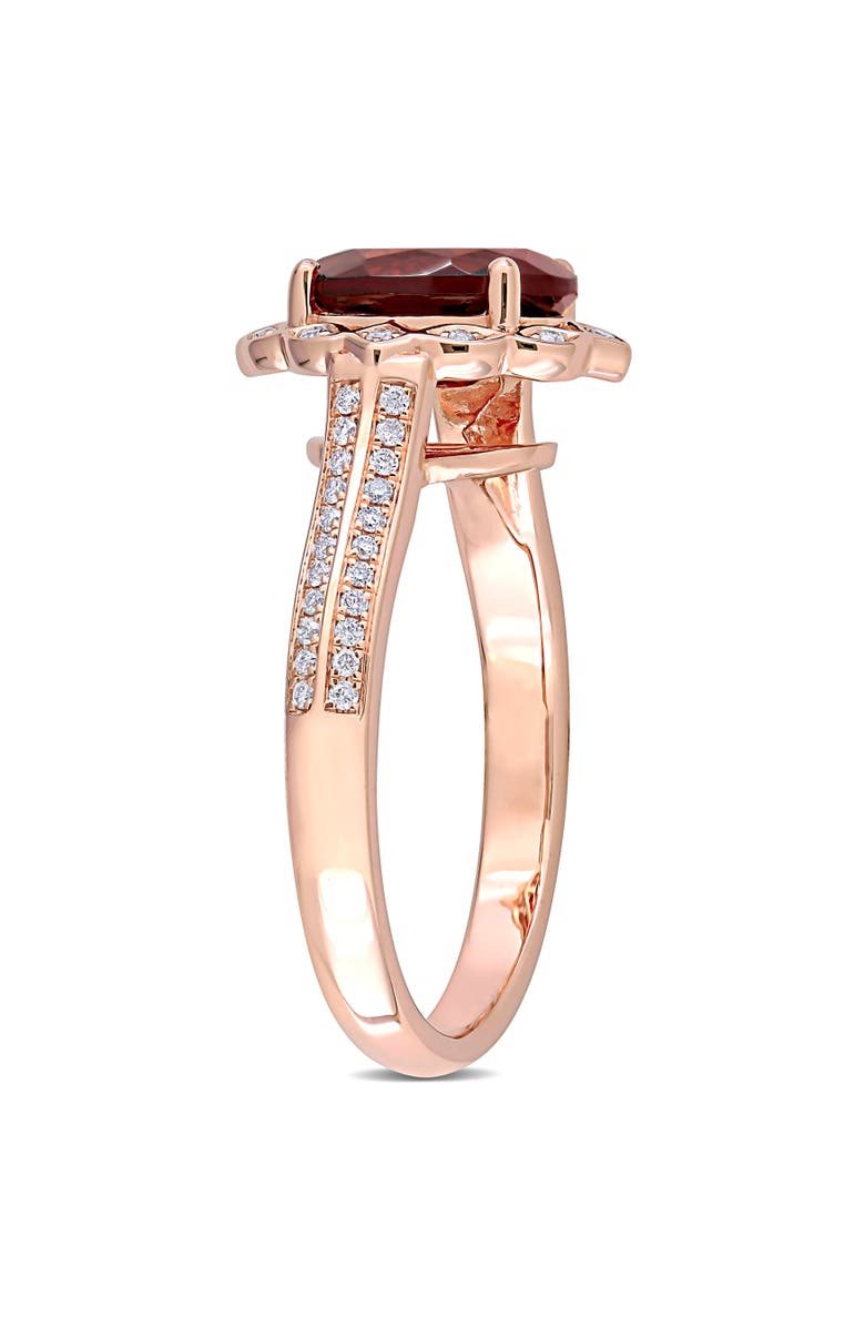 Julianna B. Garnet & Diamond Vintage Halo Ring 14k, Alternate, color, Garnet