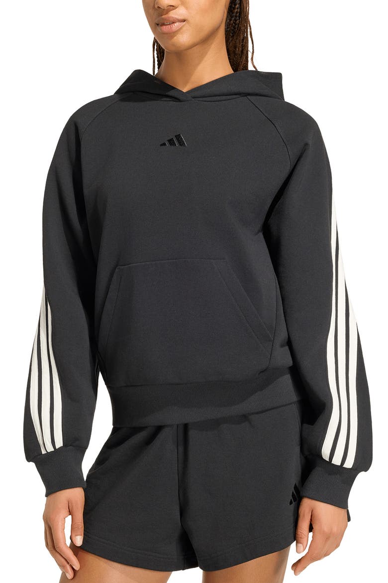3-Stripes Hoodie, Main, color, BLACK/OFF WHITE