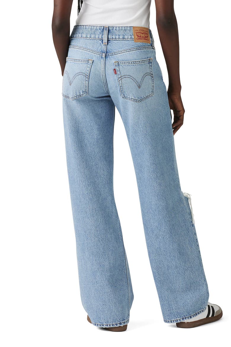 Ripped Superlow Wide Leg Jeans, Alternate, color, TABLE TALK W DX