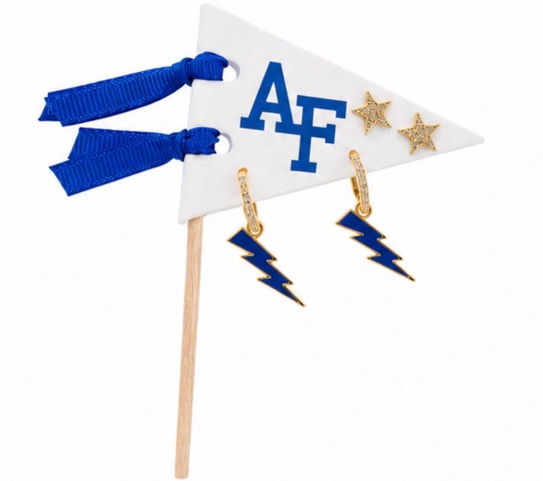 Color Shout Us Air Force Falcons Logo Huggie Hoop Earrings + Star Studs ...