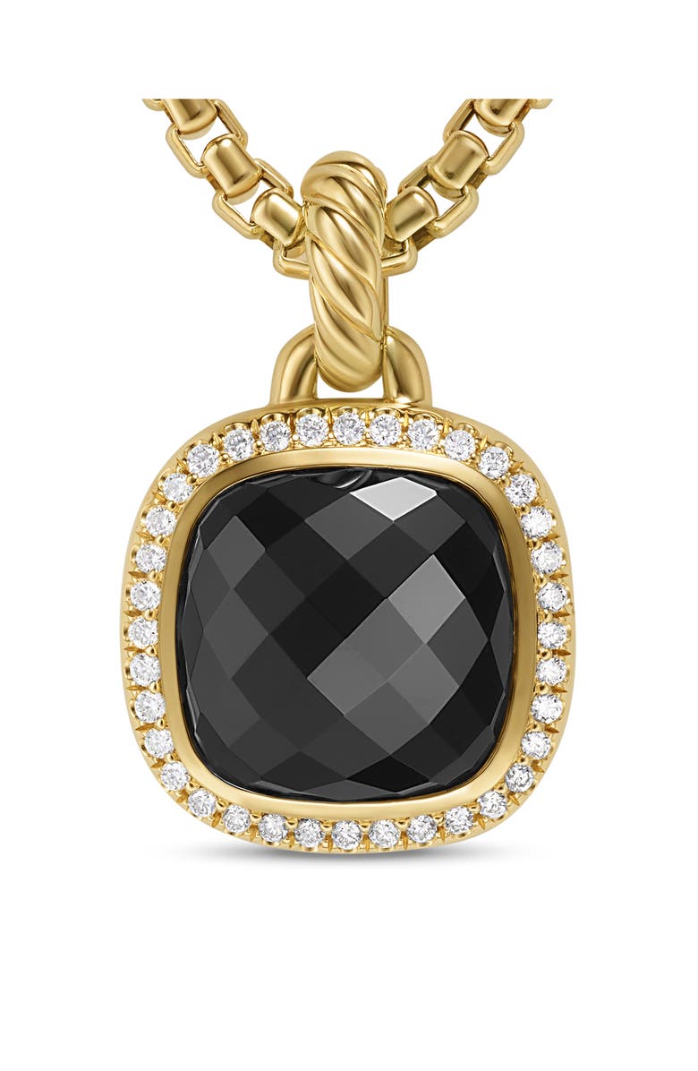 David Yurman Albion<sup>®</sup> Pendant in 18K Yellow Gold with Diamonds, 11mm, Alternate, color, Black Onyx