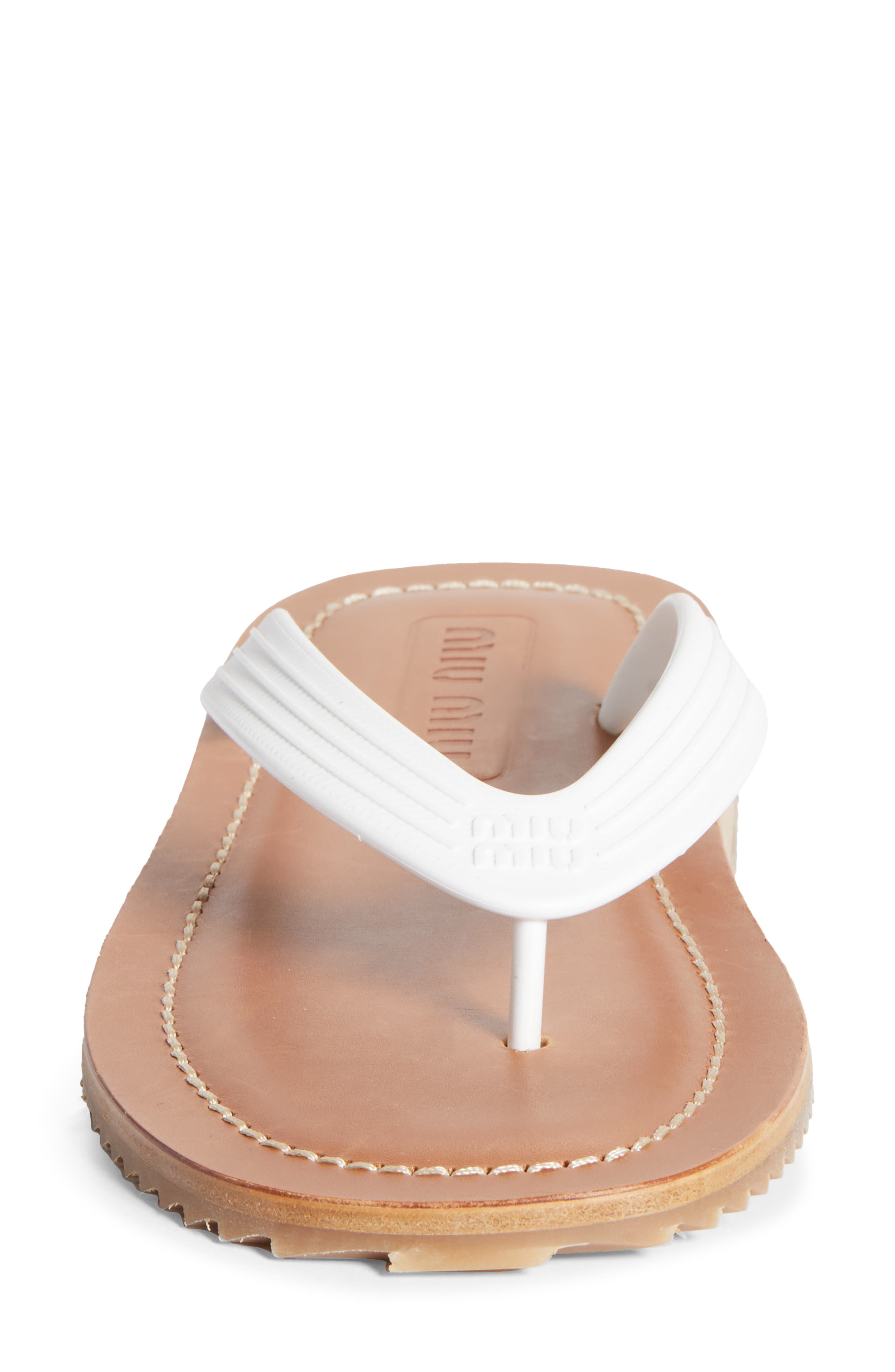 Miu Miu Flip Flop, Alternate, color, White