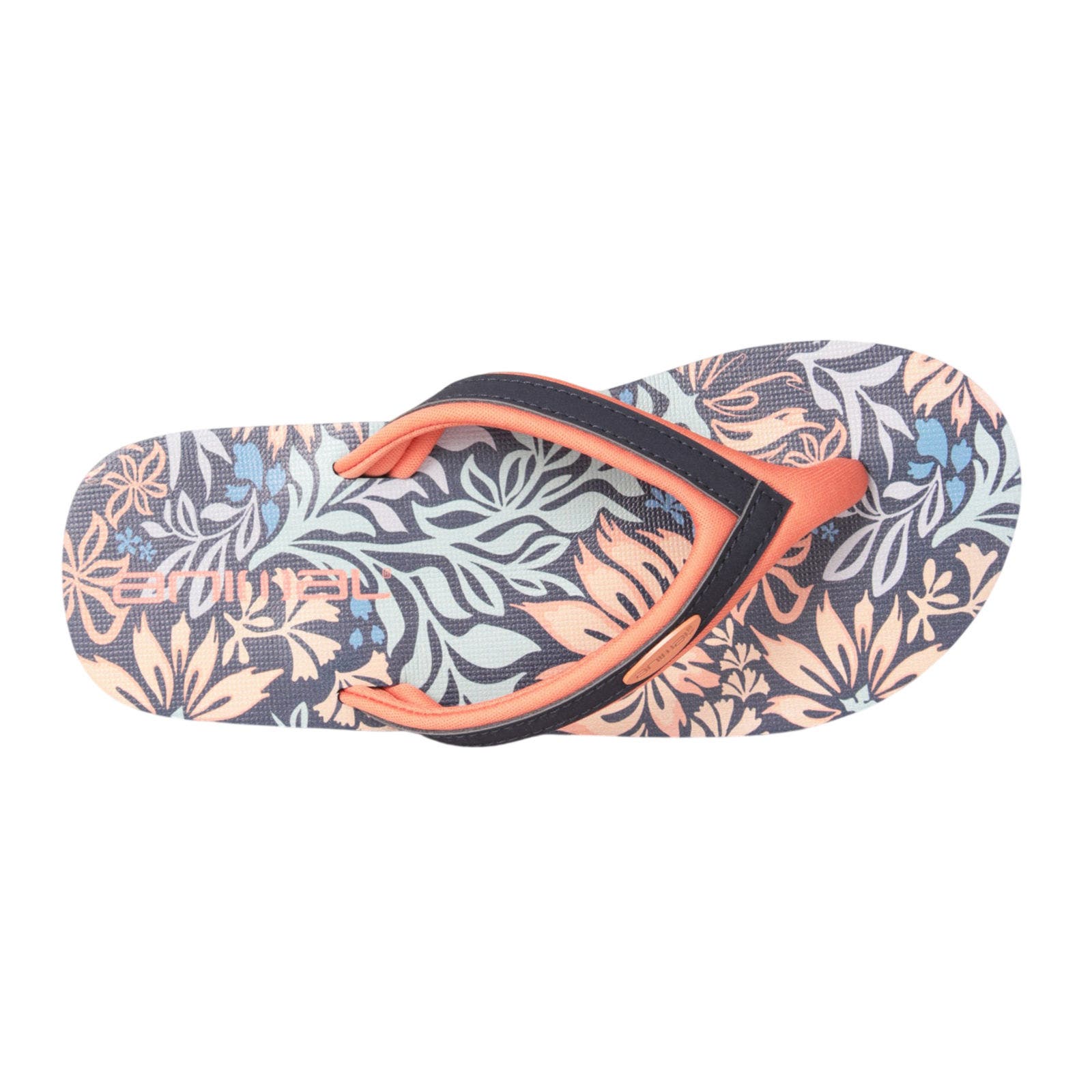 Childrens/Kids Swish Floral Flip Flops, Alternate, color, Coral