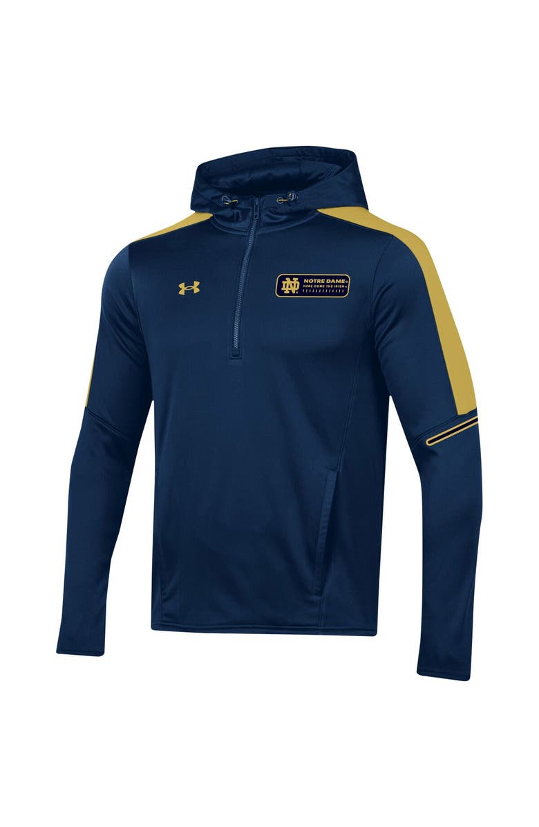 Under Armour Men's Under Armour Navy Notre Dame Fighting Irish 2023 Sideline Quarter-Zip Hoodie, Alternate, color, 