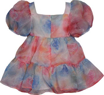 Kids' Organza Puff Sleeve Party Dress