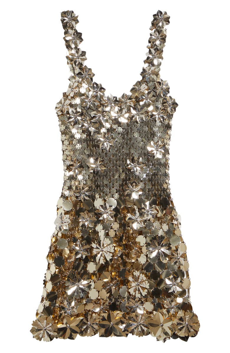 Rabanne Embellished Chain Mail Minidress, Alternate, color, 