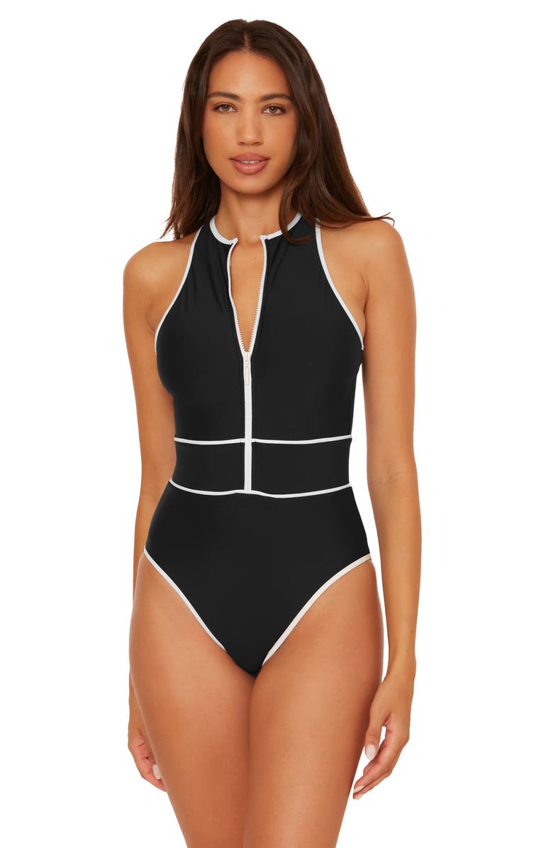 Becca Sport Mode One-Piece Swimsuit, Alternate, color, Black