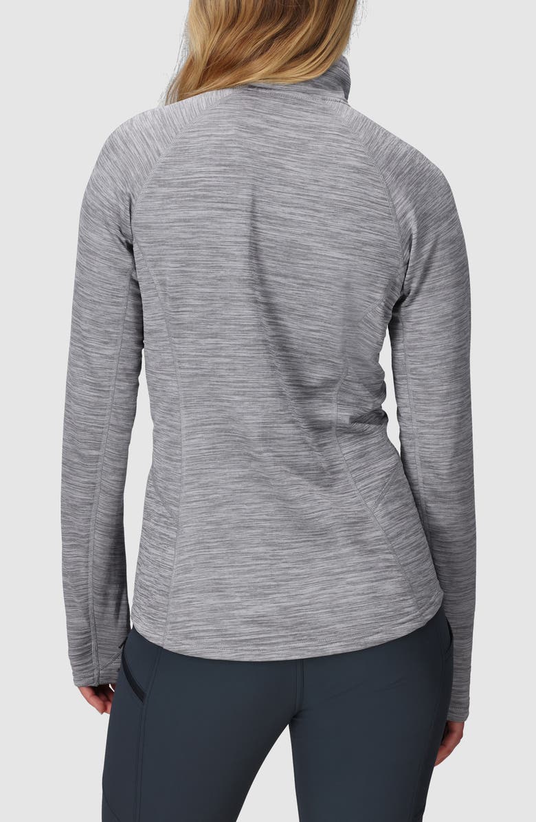 Outdoor Research Vigor Grid Fleece Quarter Zip, Alternate, color, Grey Heather