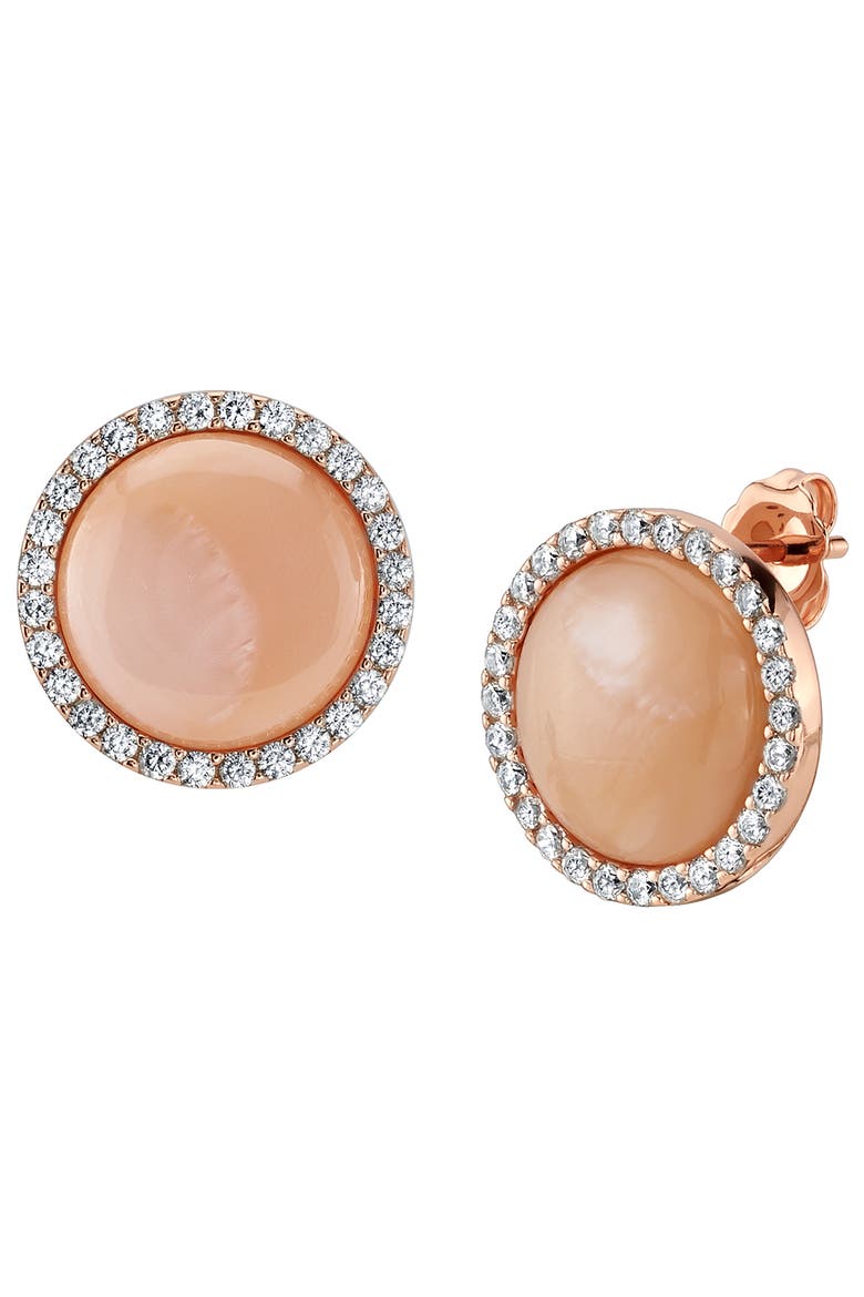 Pink Mother of Pearl Darcie Earrings, Main, color, Rose Gold Plated