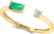 EFFY 14K Yellow Gold Diamond & Emerald Ring