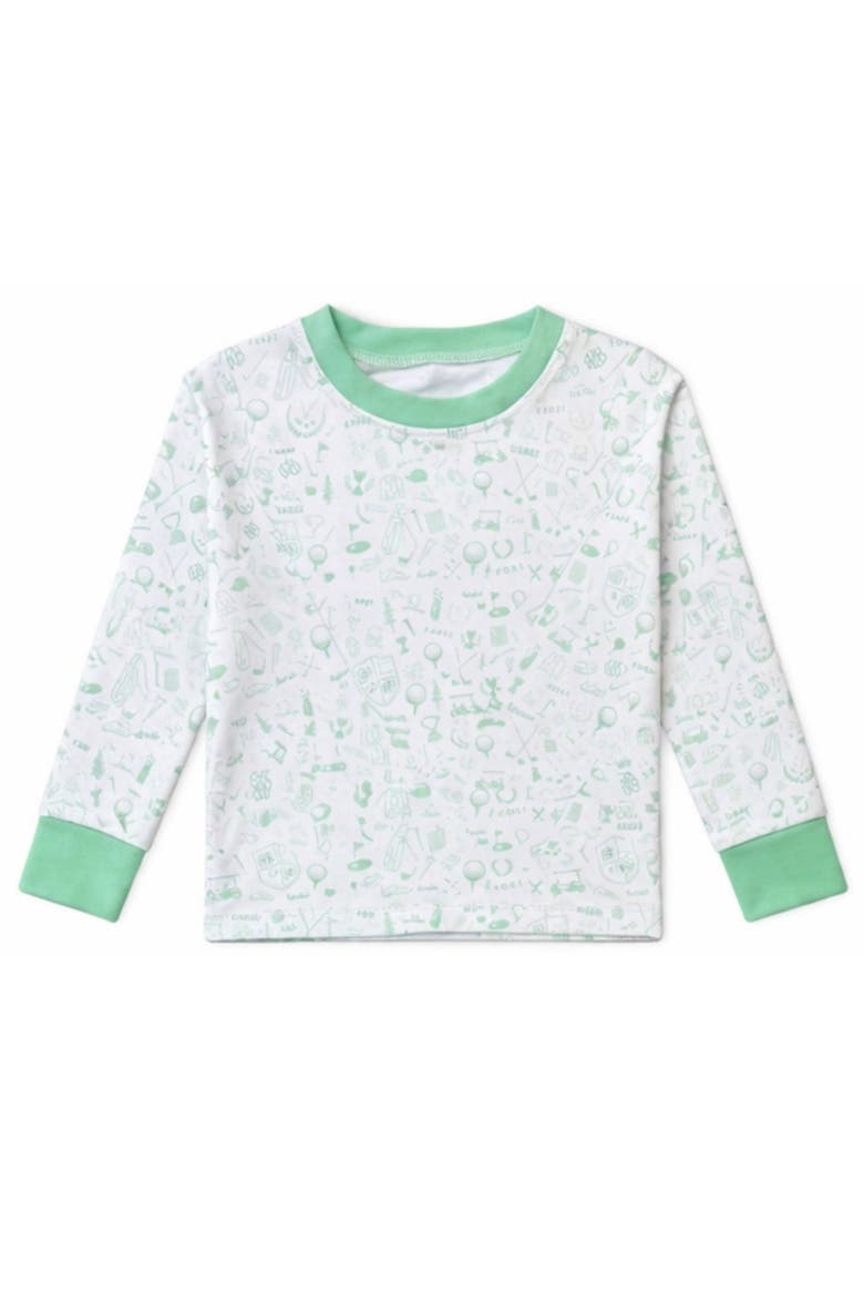 Golf Print 2-Piece Cozy Lounge Set, Alternate, color, Green/White