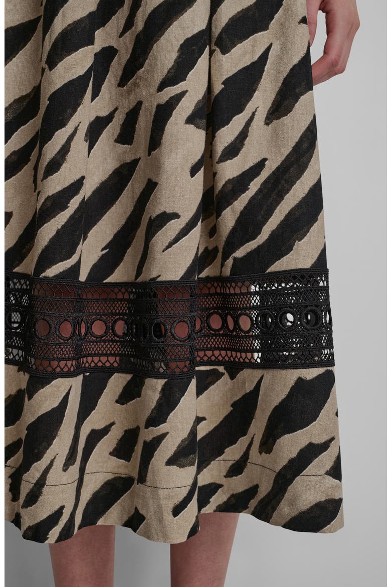 Animal Print Linen Blend Skirt, Alternate, color, GEO ANIMAL
