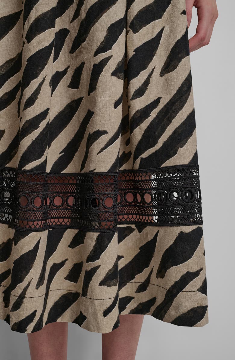 DKNY Animal Print Linen Blend Skirt, Alternate, color, Geo Animal