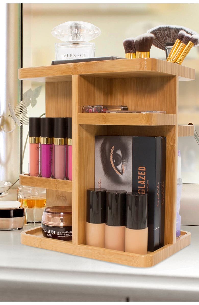 SORBUS Bamboo Organizer, Alternate, color, Wood