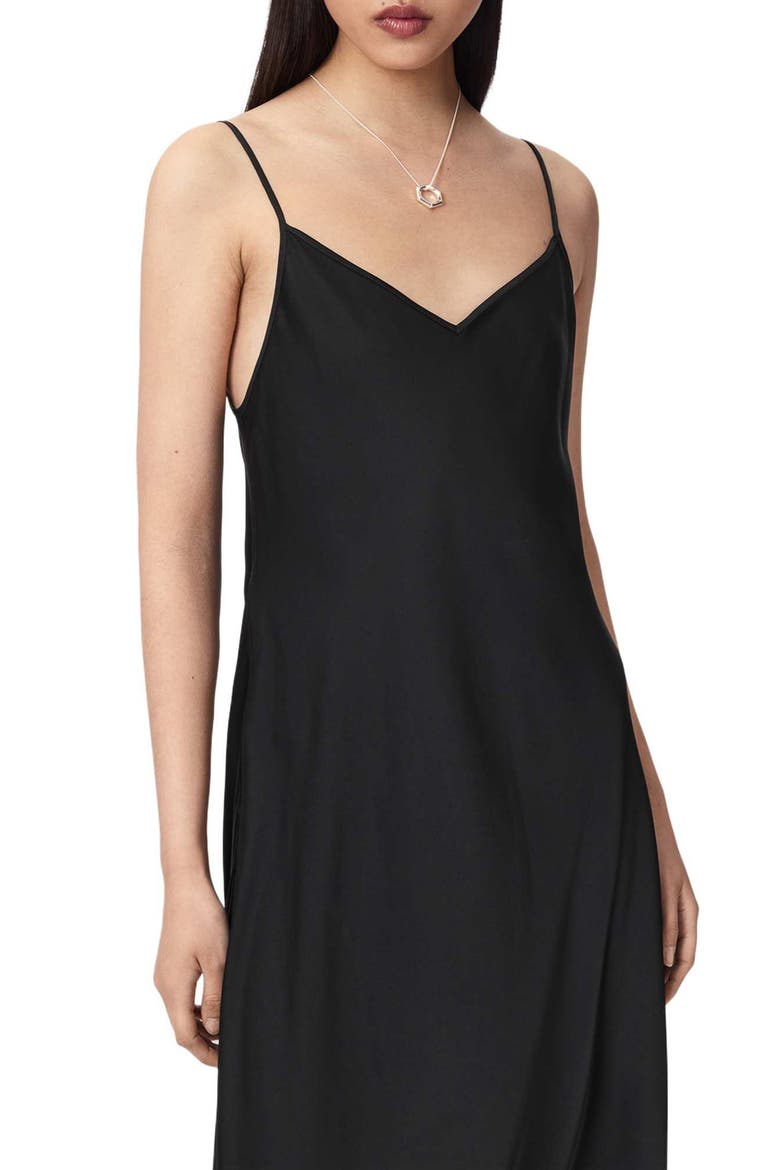 Leona Handkerchief Hem Maxi Slipdress, Alternate, color, BLACK