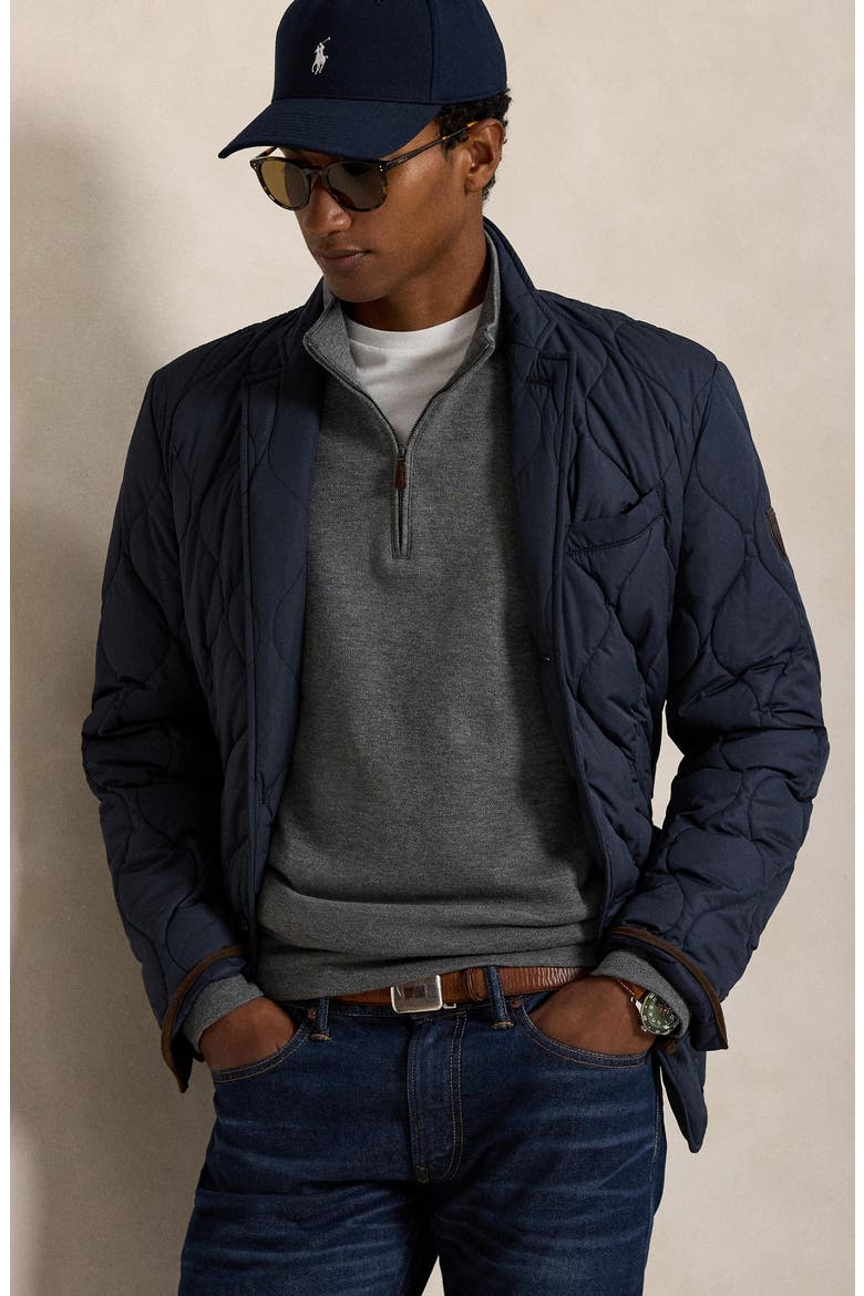 Double-Knit Cotton Piqué Quarter Zip Pullover, Alternate, color, FORTRESS GREY HEATHER