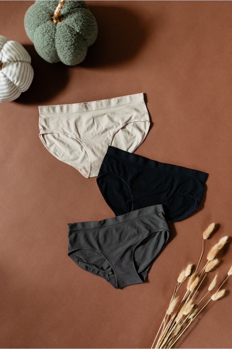 Comfy Undies  Midi Bikini, Alternate, color, Black, Asphalt, Mushroom