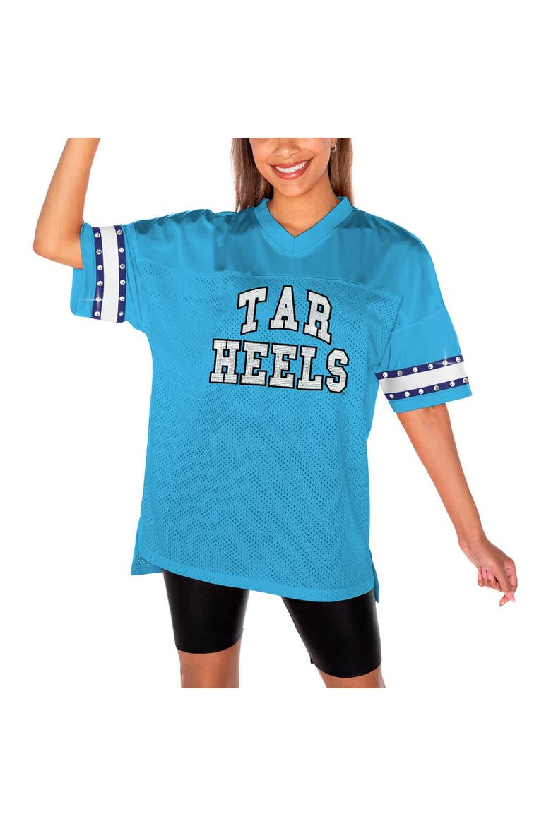 Women's Gameday Couture Light Blue North Carolina Tar Heels Until Kickoff Rhinestone Fashion T-Shirt, Main, color, Light Blue