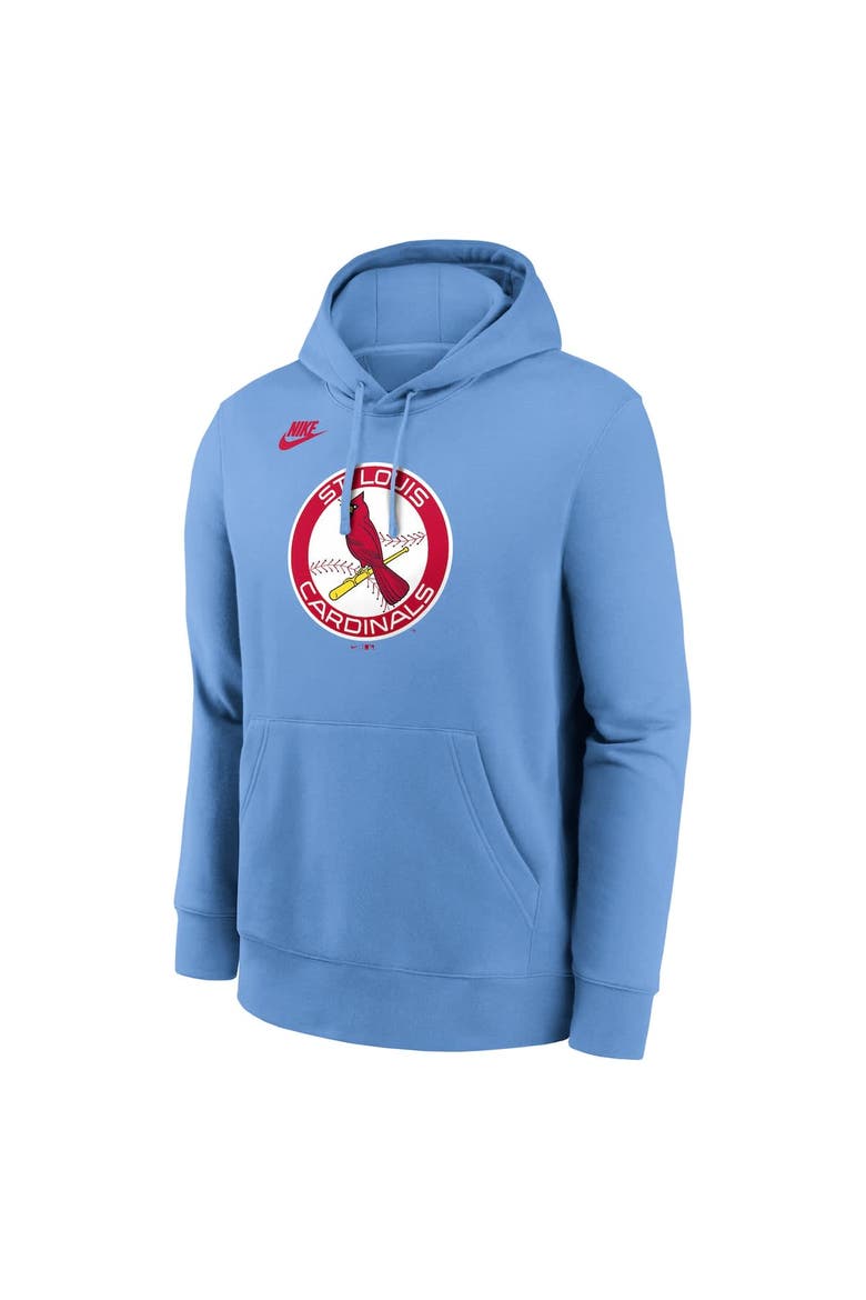 Men's Nike Light Blue St. Louis Cardinals Cooperstown Collection Logo Club Pullover Hoodie, Alternate, color, Light Blue