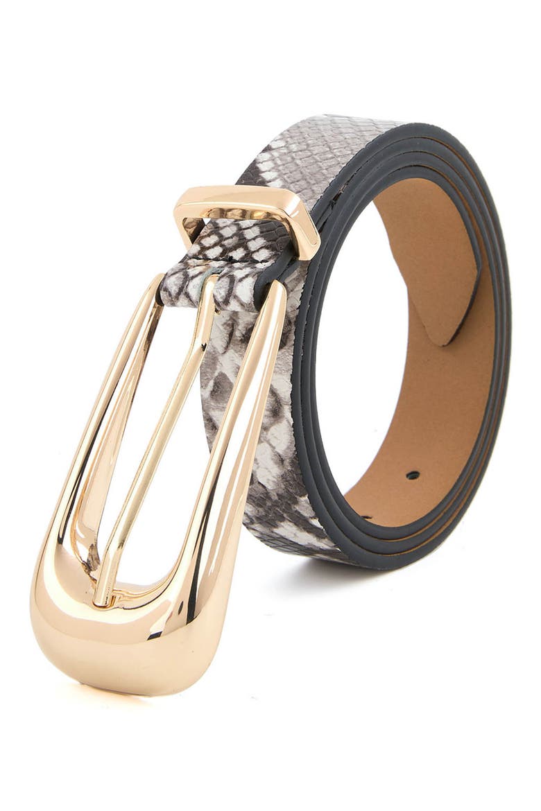 Leather Belt, Alternate, color, GREY SNAKE