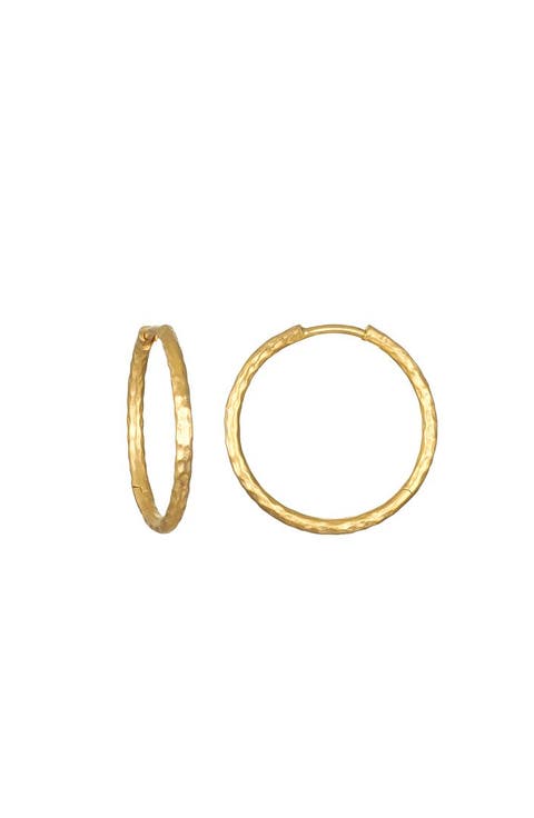 Textured Gold Medium Hoop Earrings