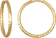 Satya Jewelry Textured Gold Medium Hoop Earrings