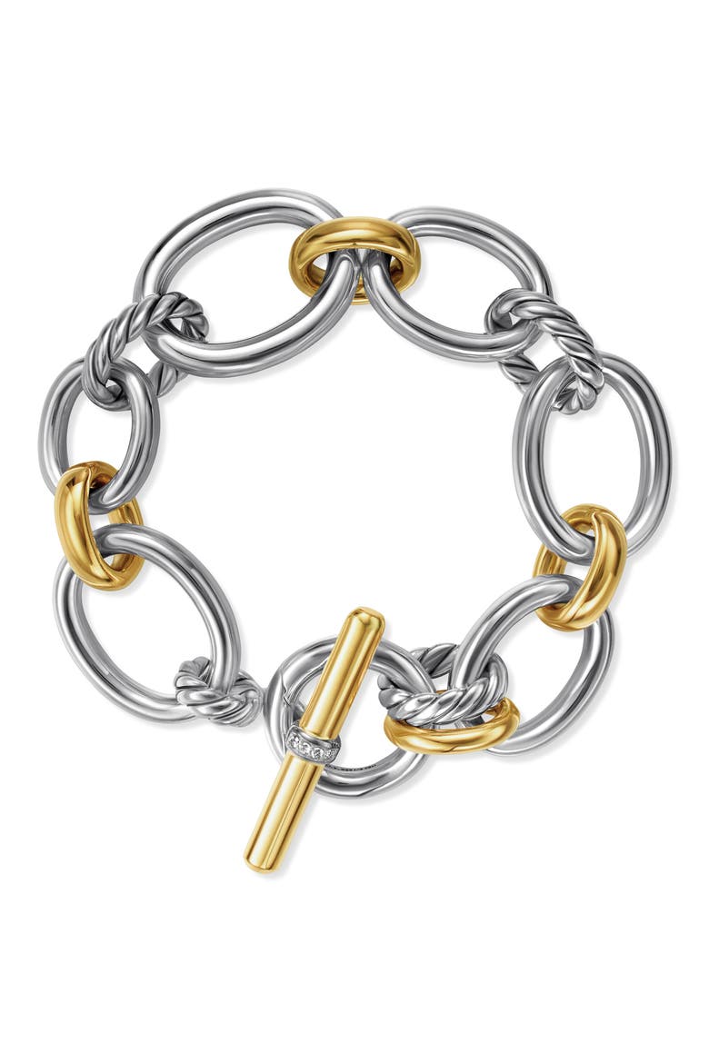 Mercer­™ 18K Gold & Sterling Silver Chain Bracelet with Pavé Diamonds, Alternate, color, STERLING SILVER/18KY GOLD
