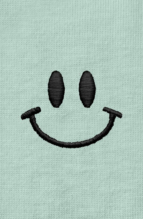 Dalix Smile Face Tee In Dusty Blue