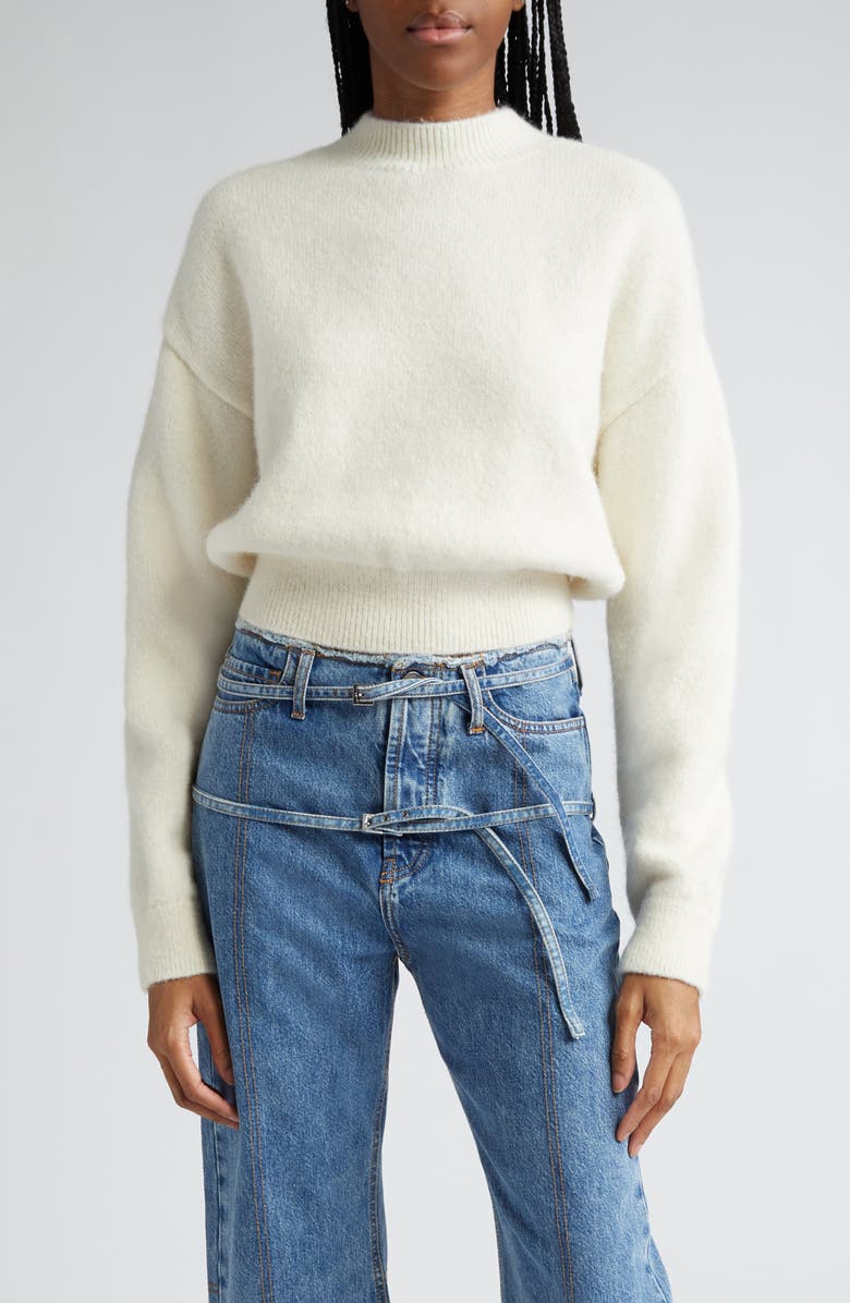 Jacquemus La Maille Logo Jacquard Alpaca & Merino Wool Blend Sweater, Main, color, Light Beige