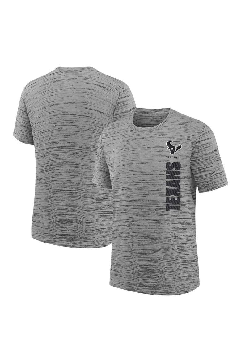 Youth Nike Heather Charcoal Houston Texans Sideline Velocity Performance T-Shirt, Alternate, color, Heather Charcoal