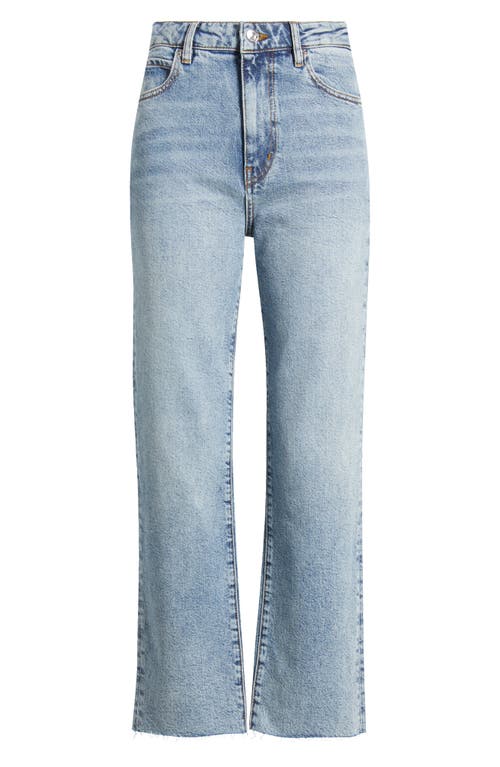 FRAME FRAME THE RULER RAW HEM HIGH WAIST ANKLE STRAIGHT LEG JEANS