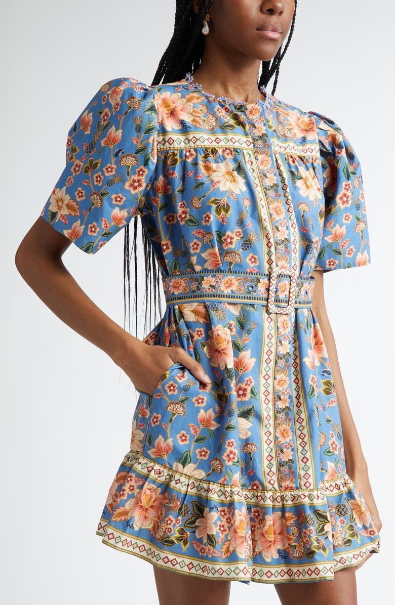 FARM Rio Super Bloom Tapestry Cotton Minidress, Alternate, color, Super Bloom Tapestry