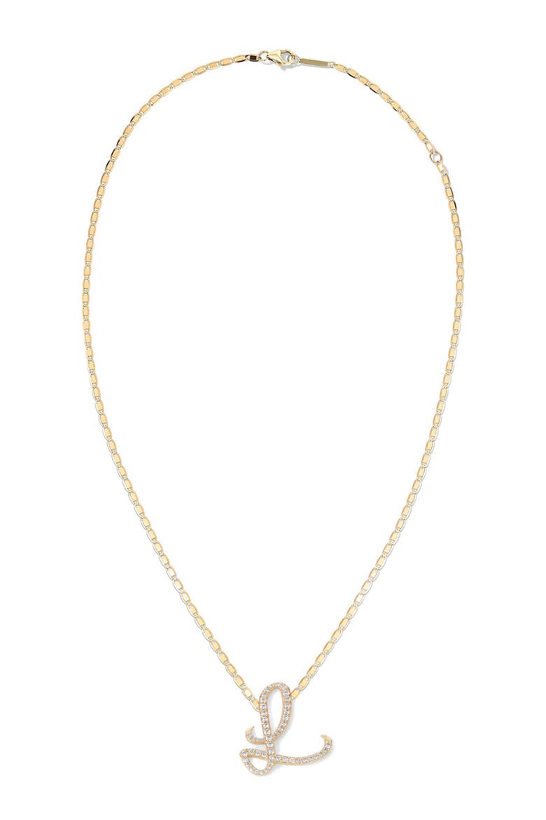 Malibu 14K Gold & Diamond Initial Pendant Necklace, Alternate, color, 14K WHITE GOLD - S