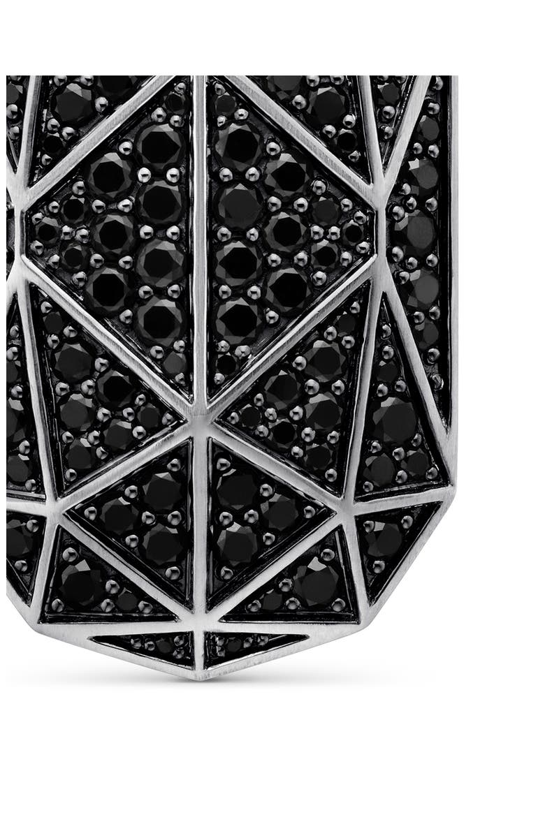 Torqued Faceted Amulet in Sterling Silver with Pavé Black Diamonds, Alternate, color, STERLING SILVER