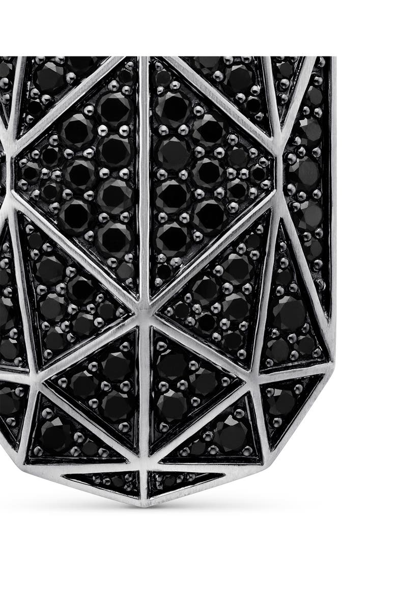 David Yurman Torqued Faceted Amulet in Sterling Silver with Pavé Black Diamonds, Alternate, color, Sterling Silver